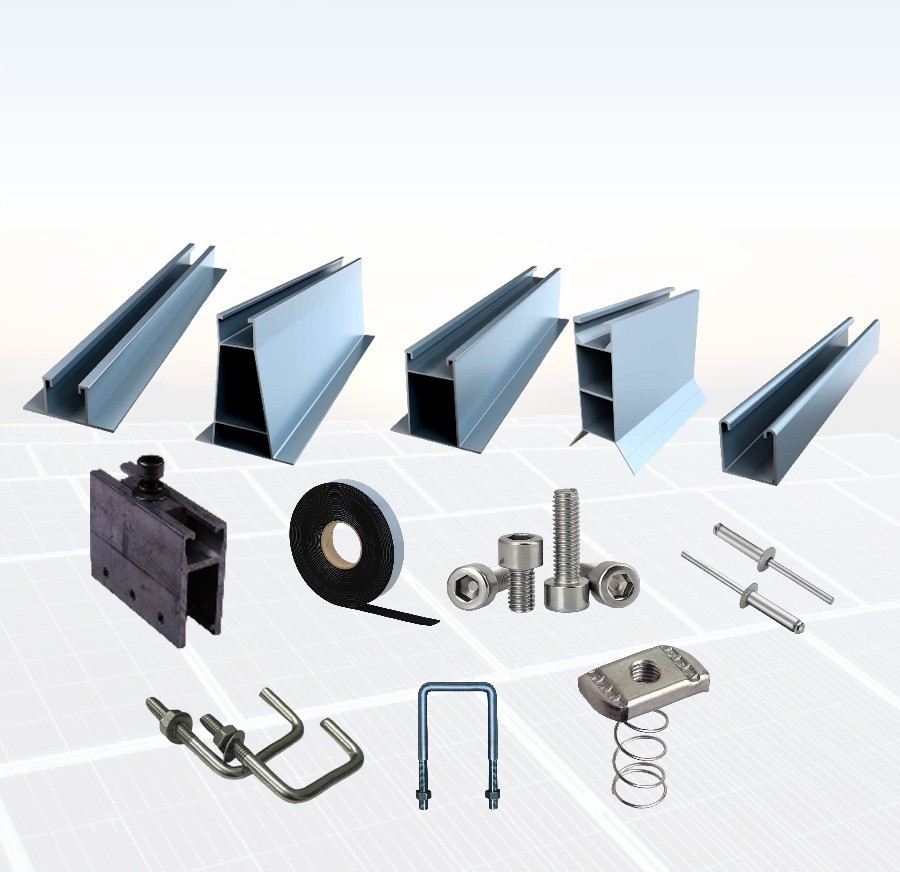 High-Tensile Solar Rails and Seam Clamps